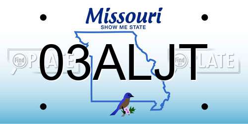 03ALJT Missouri License Plate