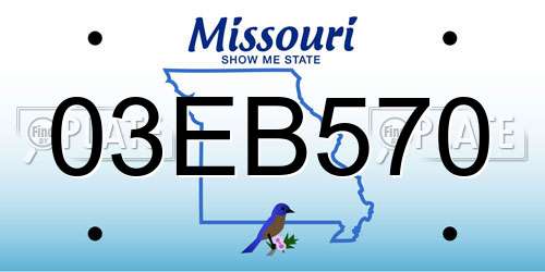 03EB570 Missouri License Plate