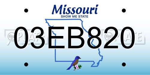 03EB820 Missouri License Plate