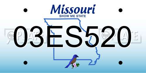03ES520 Missouri License Plate