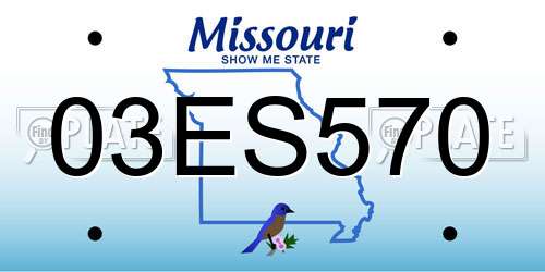 03ES570 Missouri License Plate