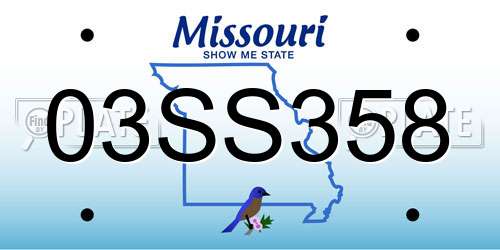 03SS358 Missouri License Plate