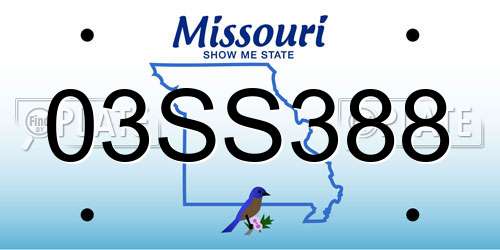 03SS388 Missouri License Plate