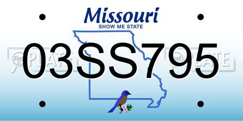 03SS795 Missouri License Plate