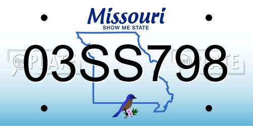 03SS798 Missouri License Plate