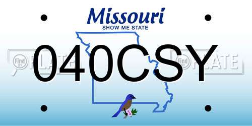 040CSY Missouri License Plate