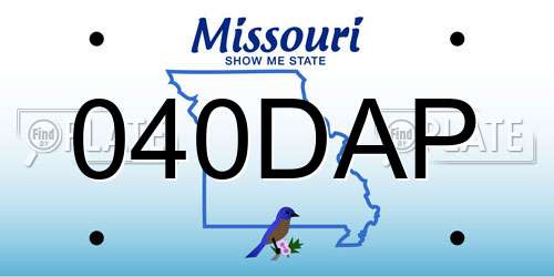 040DAP Missouri License Plate