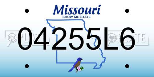 04255L6 Missouri License Plate