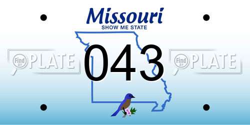 043 Missouri License Plate