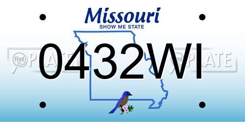 0432WI Missouri License Plate