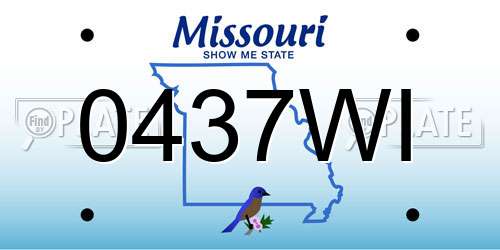 0437WI Missouri License Plate
