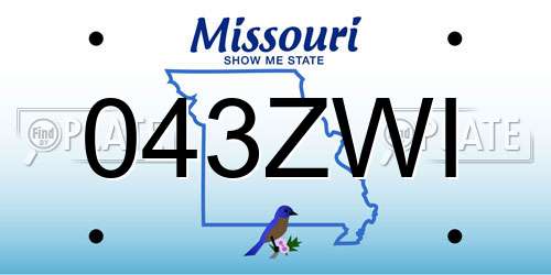 043ZWI Missouri License Plate