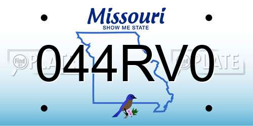 044RV0 Missouri License Plate