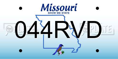 044RVD Missouri License Plate