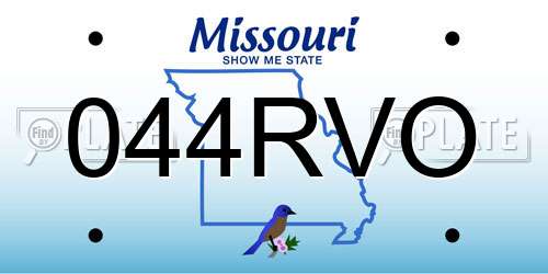 044RVO Missouri License Plate