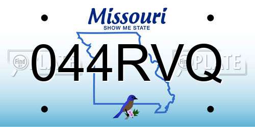 044RVQ Missouri License Plate