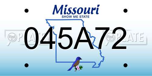 045A72 Missouri License Plate