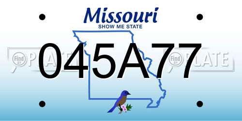 045A77 Missouri License Plate