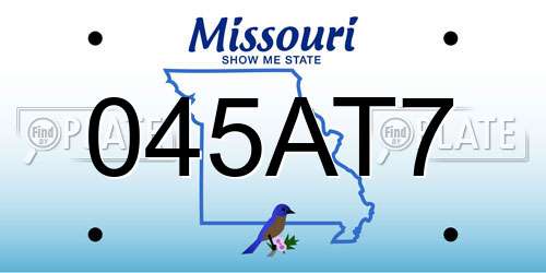 045AT7 Missouri License Plate