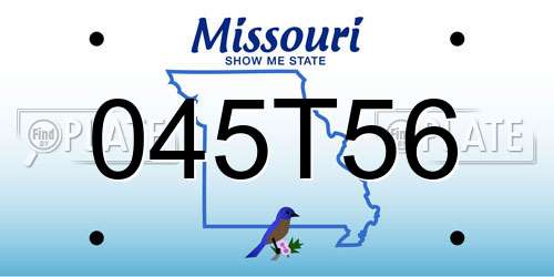 045T56 Missouri License Plate