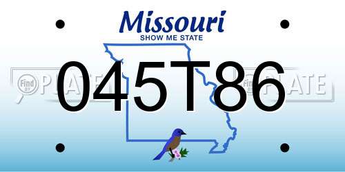 045T86 Missouri License Plate