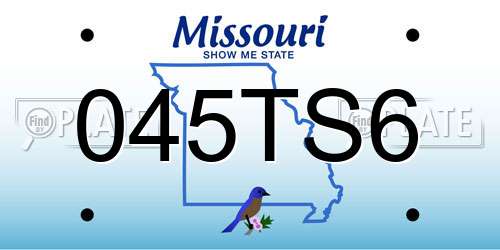 045TS6 Missouri License Plate