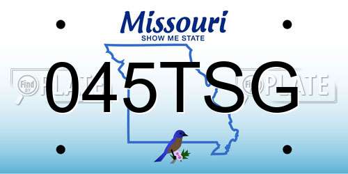 045TSG Missouri License Plate