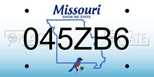 045ZB6 Missouri License Plate