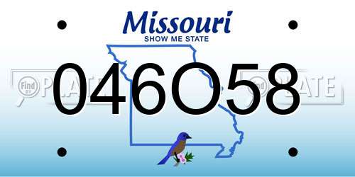 046O58 Missouri License Plate