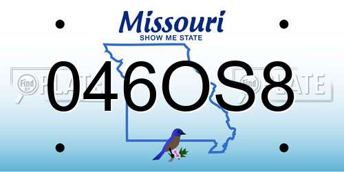 046OS8 Missouri License Plate