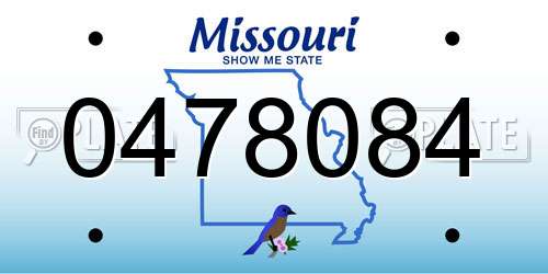 0478084 Missouri License Plate