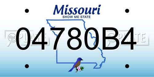 04780B4 Missouri License Plate