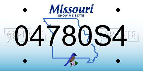 04780S4 Missouri License Plate