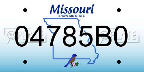 04785B0 Missouri License Plate