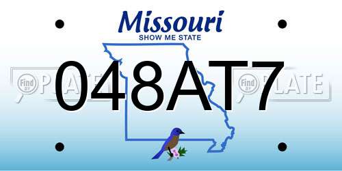 048AT7 Missouri License Plate