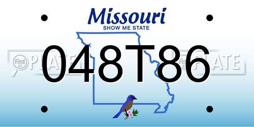 048T86 Missouri License Plate