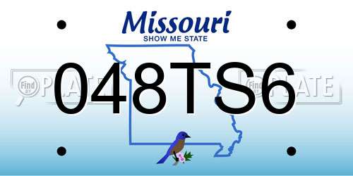 048TS6 Missouri License Plate