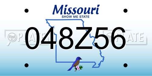 048Z56 Missouri License Plate