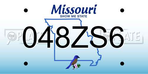 048ZS6 Missouri License Plate