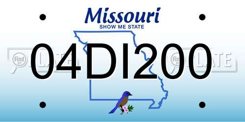 04DI200 Missouri License Plate