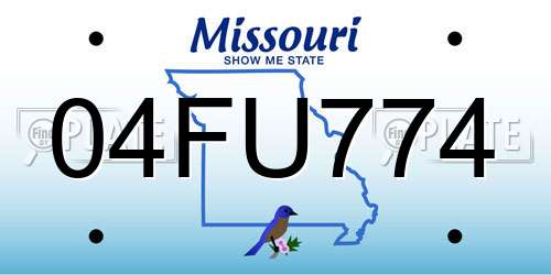 04FU774 Missouri License Plate