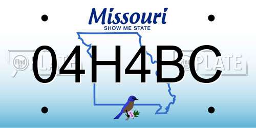 04H4BC Missouri License Plate