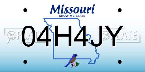 04H4JY Missouri License Plate