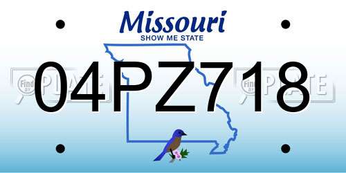 04PZ718 Missouri License Plate