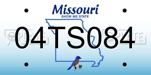 04TS084 Missouri License Plate