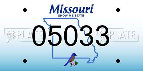 05033 Missouri License Plate