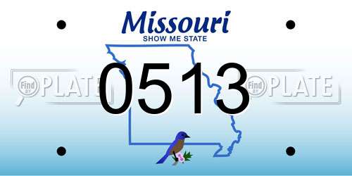 0513 Missouri License Plate