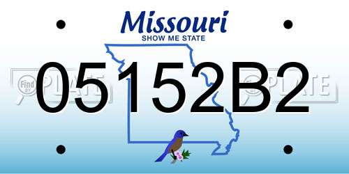05152B2 Missouri License Plate