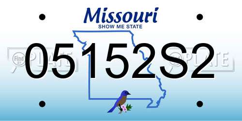 05152S2 Missouri License Plate