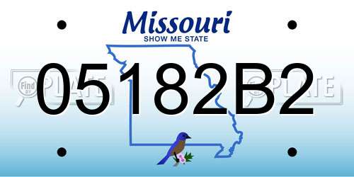 05182B2 Missouri License Plate